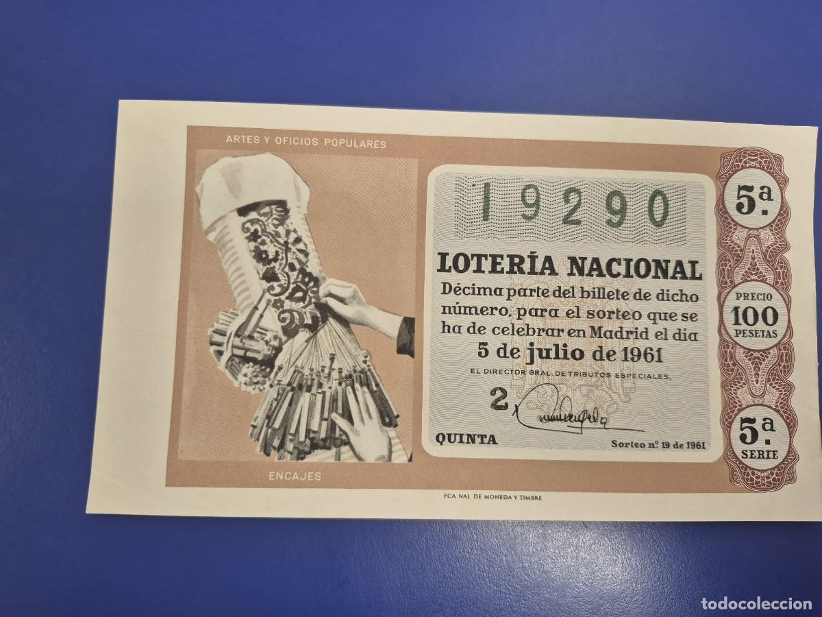 Loter&iacute;a Nacional: LOTERIA NACIONAL SORTEO 19 DE 1961 SERIE 5