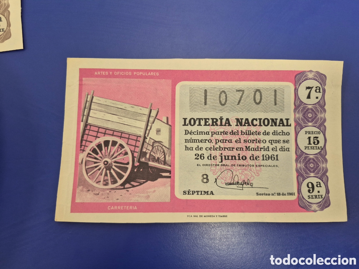 Loter&iacute;a Nacional: LOTERIA NACIONAL SORTEO 18 DE 1961 SERIE 9