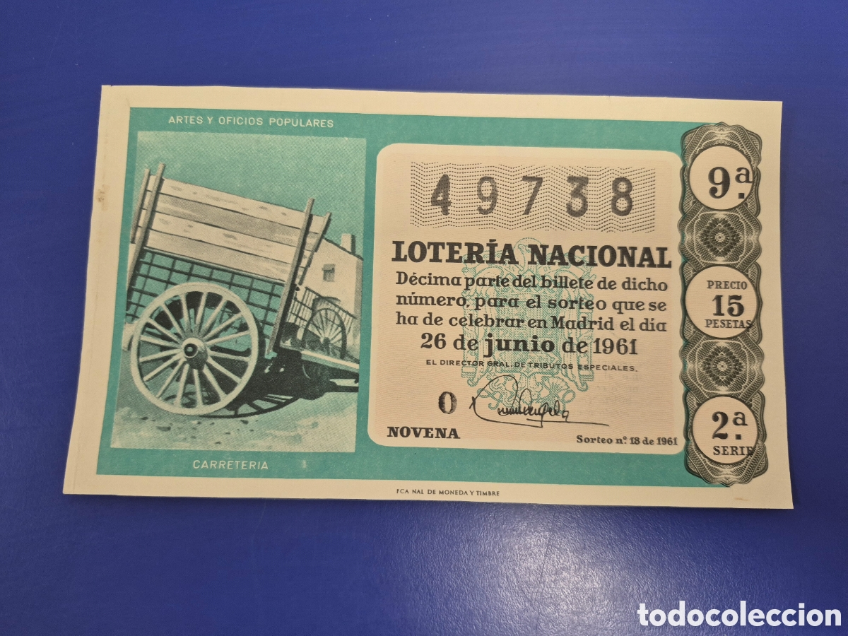 Loter&iacute;a Nacional: LOTERIA NACIONAL SORTEO 18 DE 1961 SERIE 8