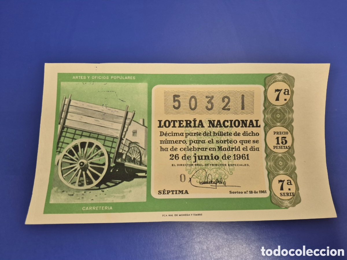 Loter&iacute;a Nacional: LOTERIA NACIONAL SORTEO 18 DE 1961 SERIE 6