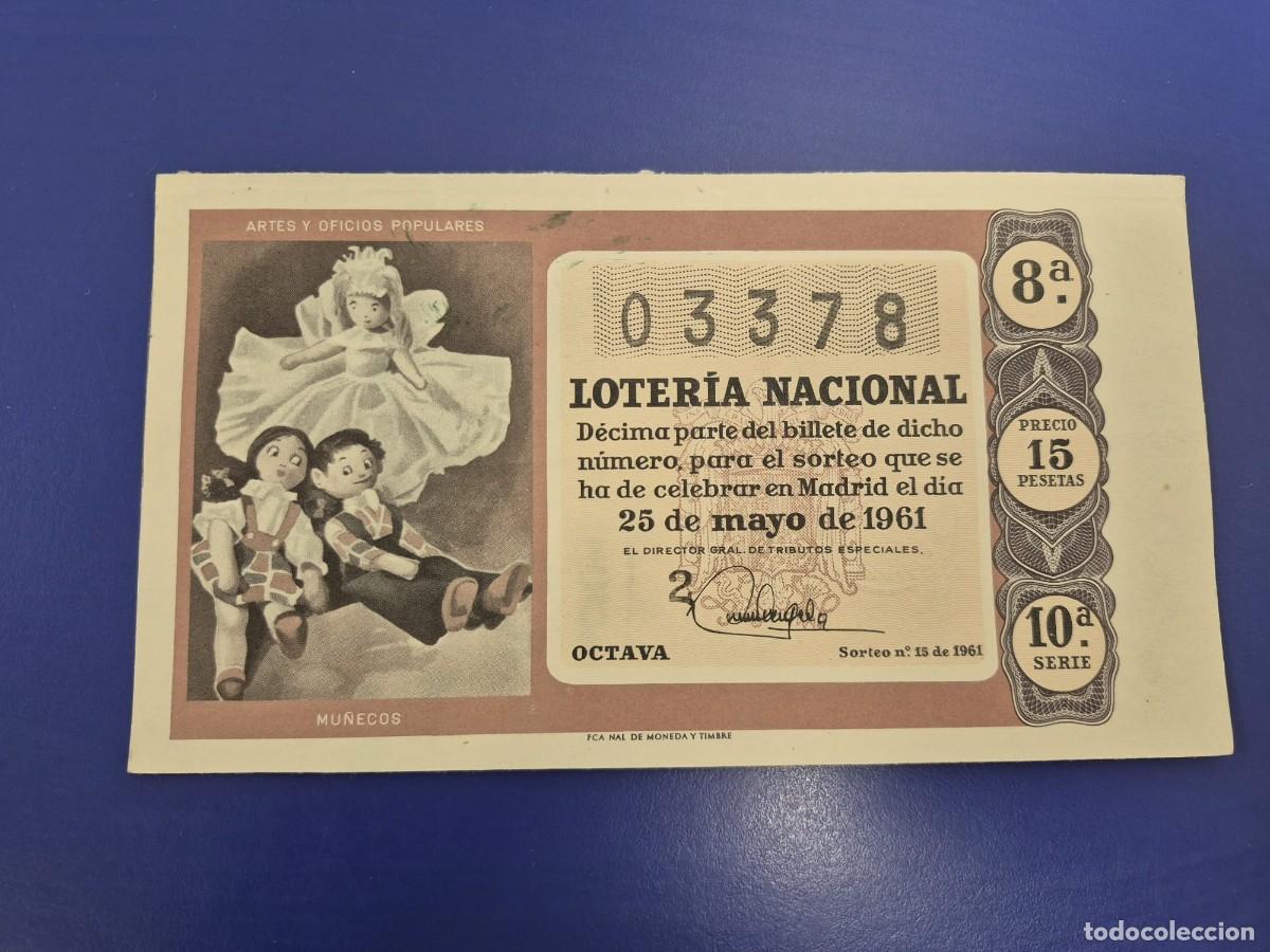 Loter&iacute;a Nacional: LOTERIA NACIONAL SORTEO 15 DE 1961 SERIE 10