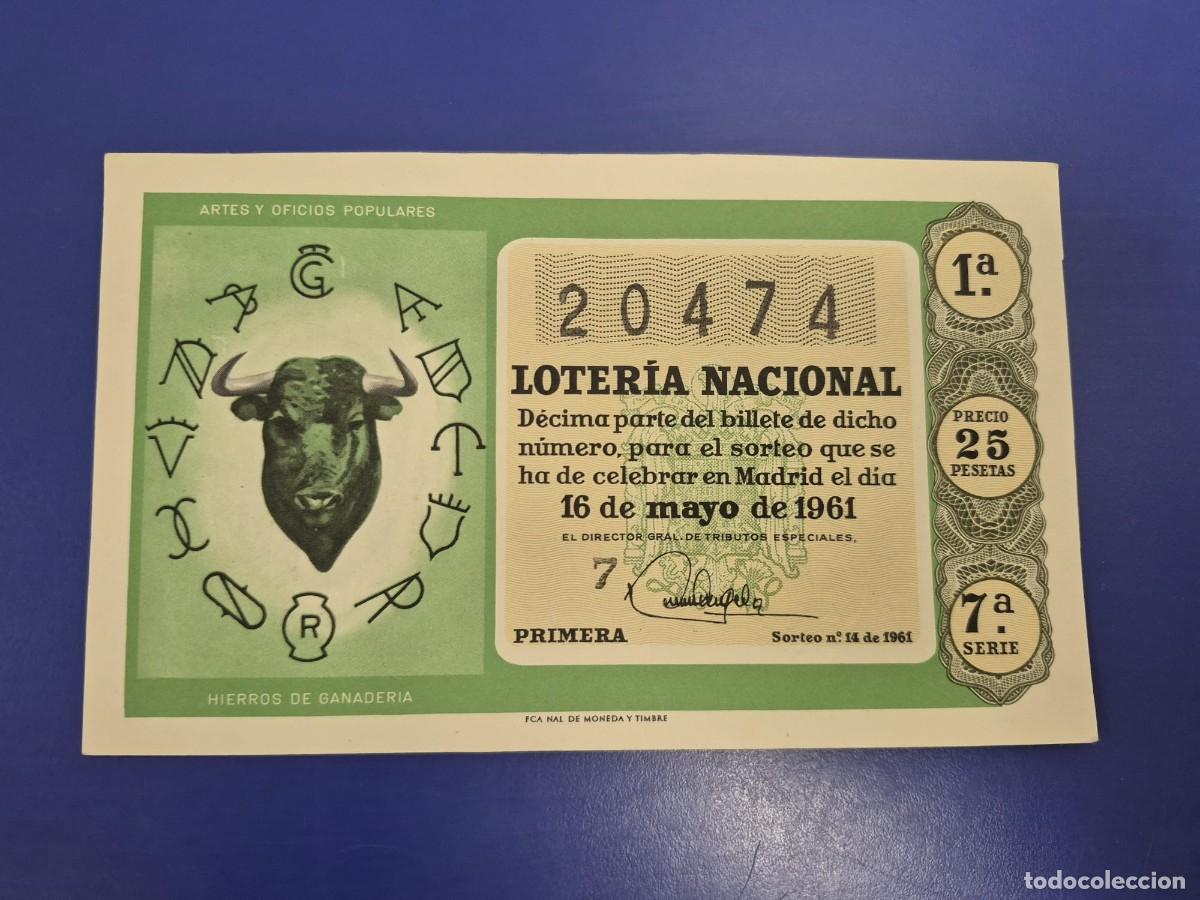 Loter&iacute;a Nacional: LOTERIA NACIONAL SORTEO 14 DE 1961 SERIE 7