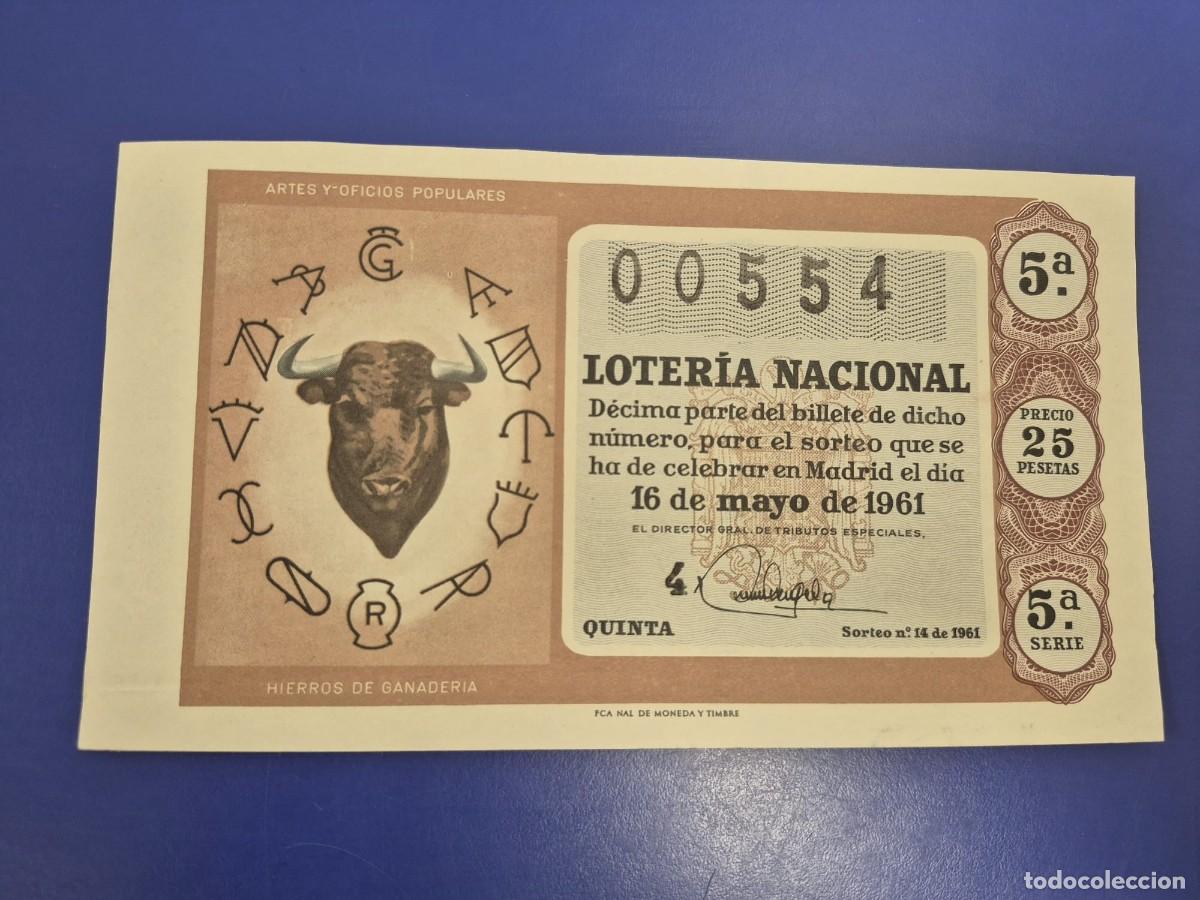Loter&iacute;a Nacional: LOTERIA NACIONAL SORTEO 14 DE 1961 SERIE 5
