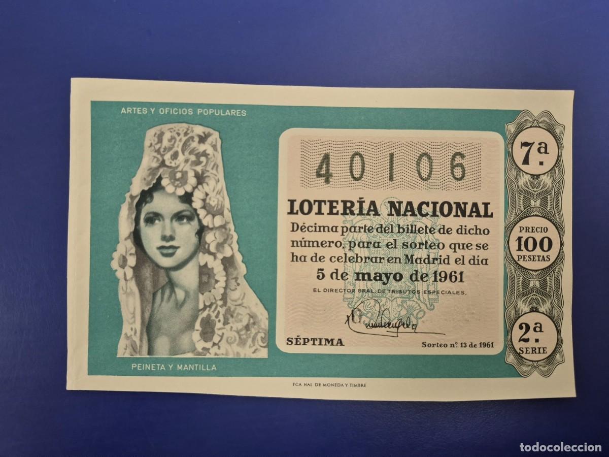 Loter&iacute;a Nacional: LOTERIA NACIONAL SORTEO 13 DE 1961 SERIE 2