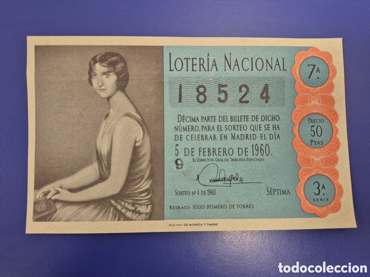 Loter&iacute;a Nacional: LOTERIA NACIONAL SORTEO 4 DE 1960 SERIE 3