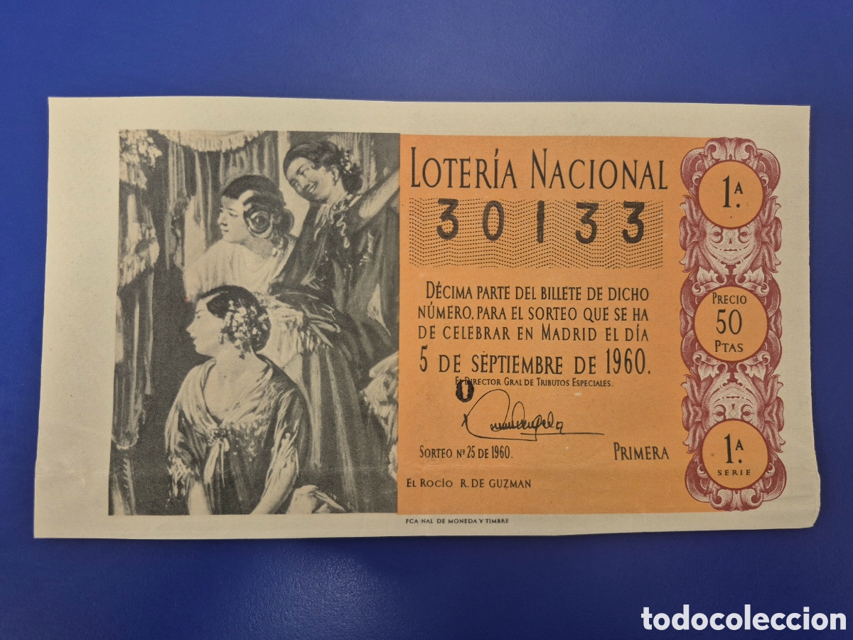 Loter&iacute;a Nacional: LOTERIA NACIONAL SORTEO 25 DE 1960 SERIE 1