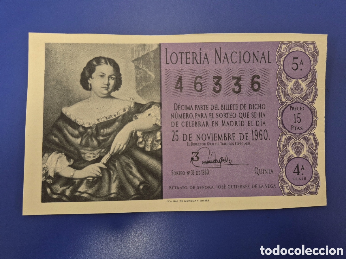 Loter&iacute;a Nacional: LOTERIA NACIONAL SORTEO 33 DE 1960 SERIE 4