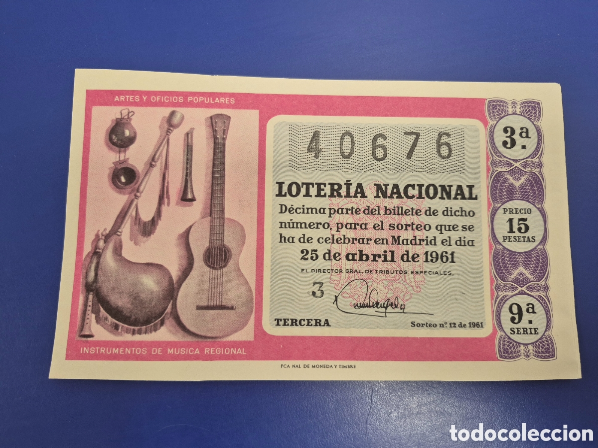 Loter&iacute;a Nacional: LOTERIA NACIONAL SORTEO 12 DE 1960 SERIE 9