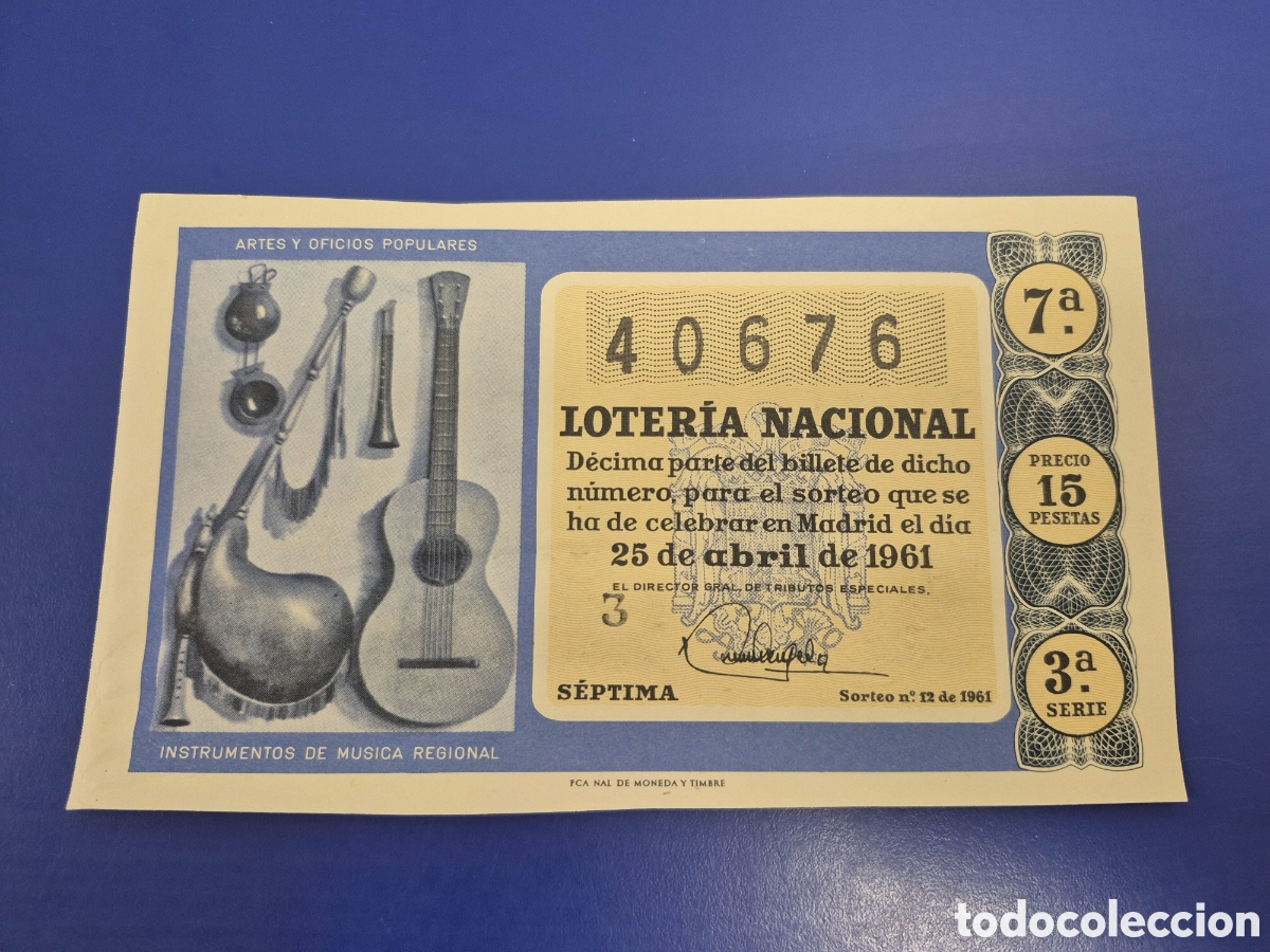 Loter&iacute;a Nacional: LOTERIA NACIONAL SORTEO 12 DE 1960 SERIE 3