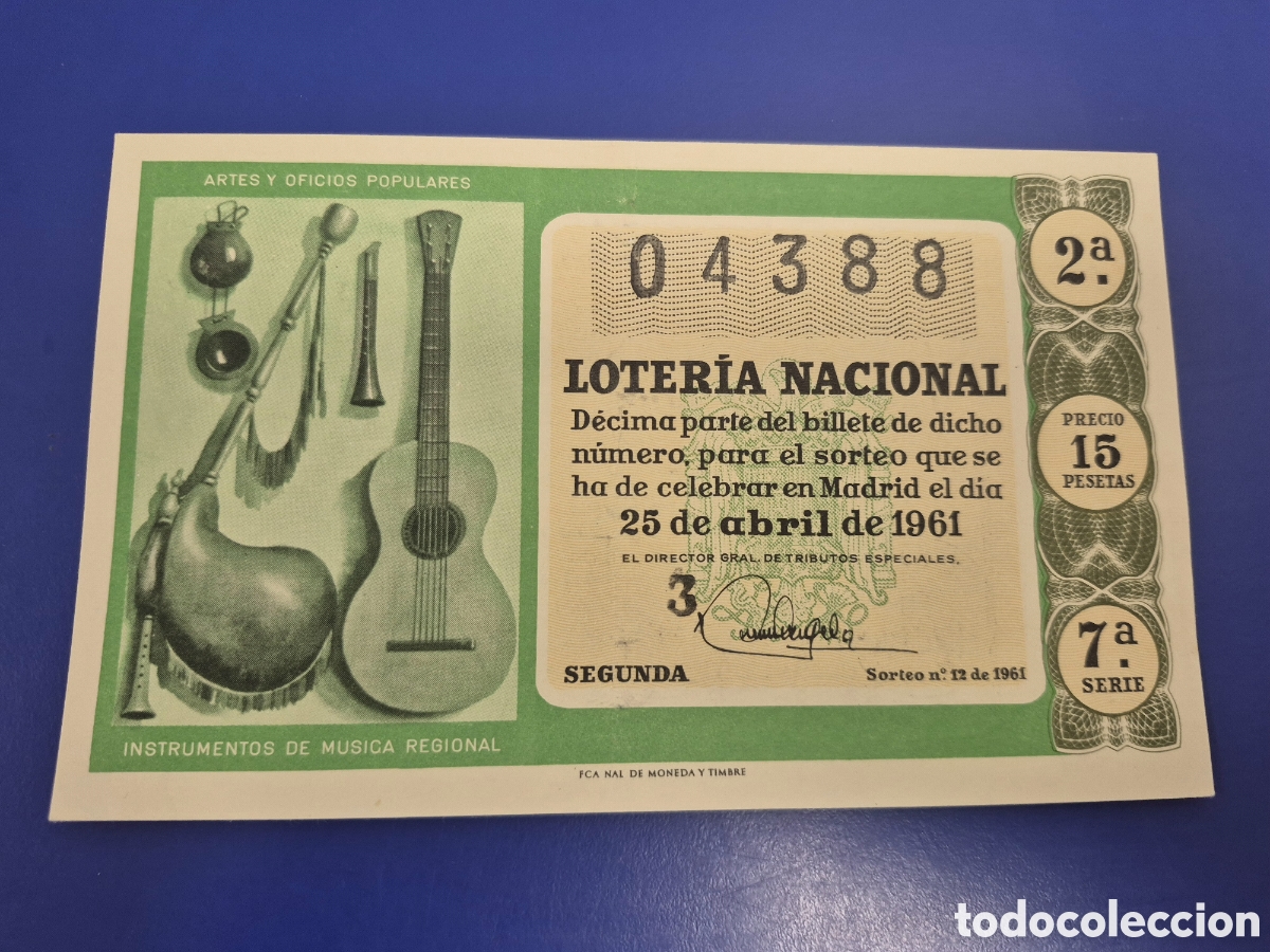 Loter&iacute;a Nacional: LOTERIA NACIONAL SORTEO 12 DE 1960 SERIE 7