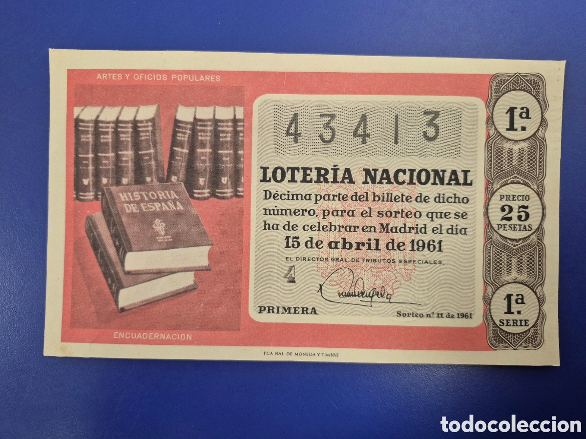 Loter&iacute;a Nacional: LOTERIA NACIONAL SORTEO 12 DE 1961 SERIE 3