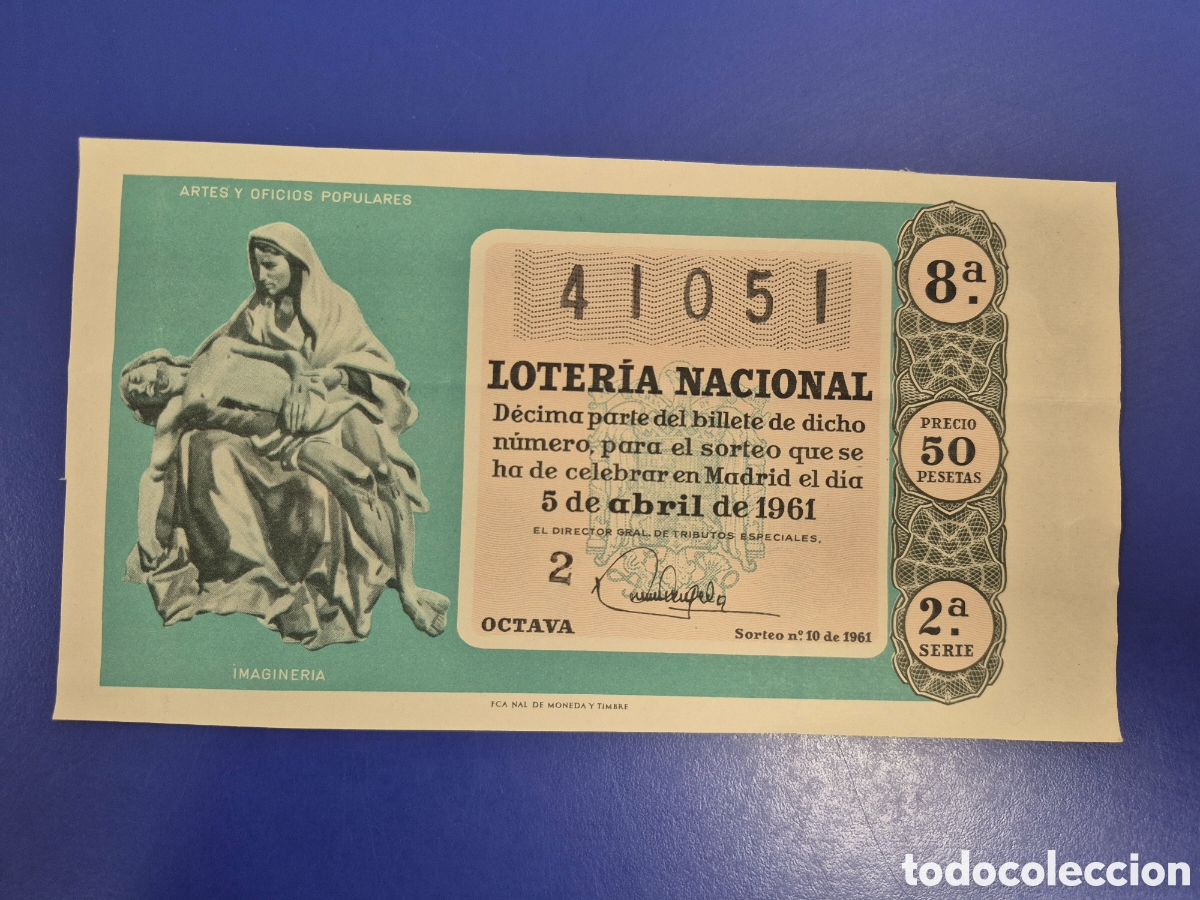 Loter&iacute;a Nacional: LOTERIA NACIONAL SORTEO 10 DE 1961 SERIE 2