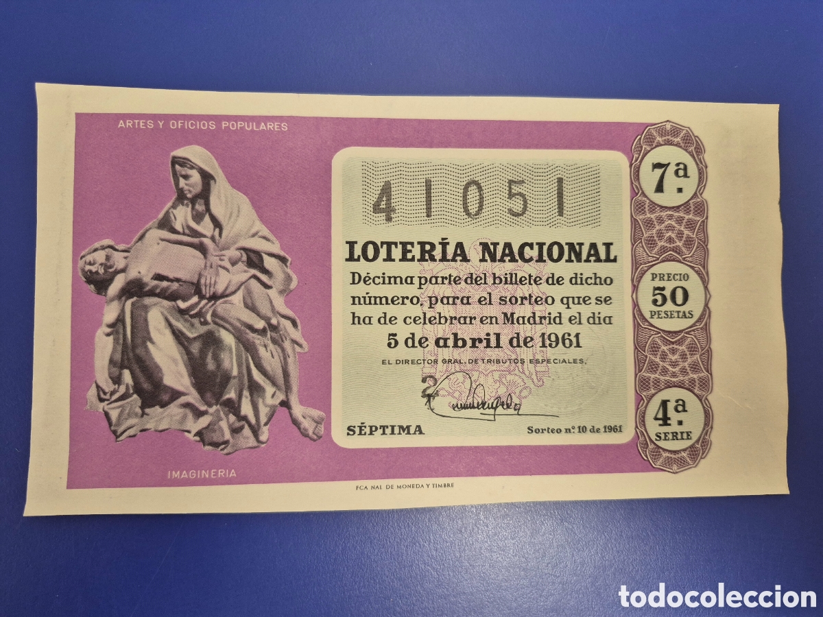 Loter&iacute;a Nacional: LOTERIA NACIONAL SORTEO 10 DE 1961 SERIE 4