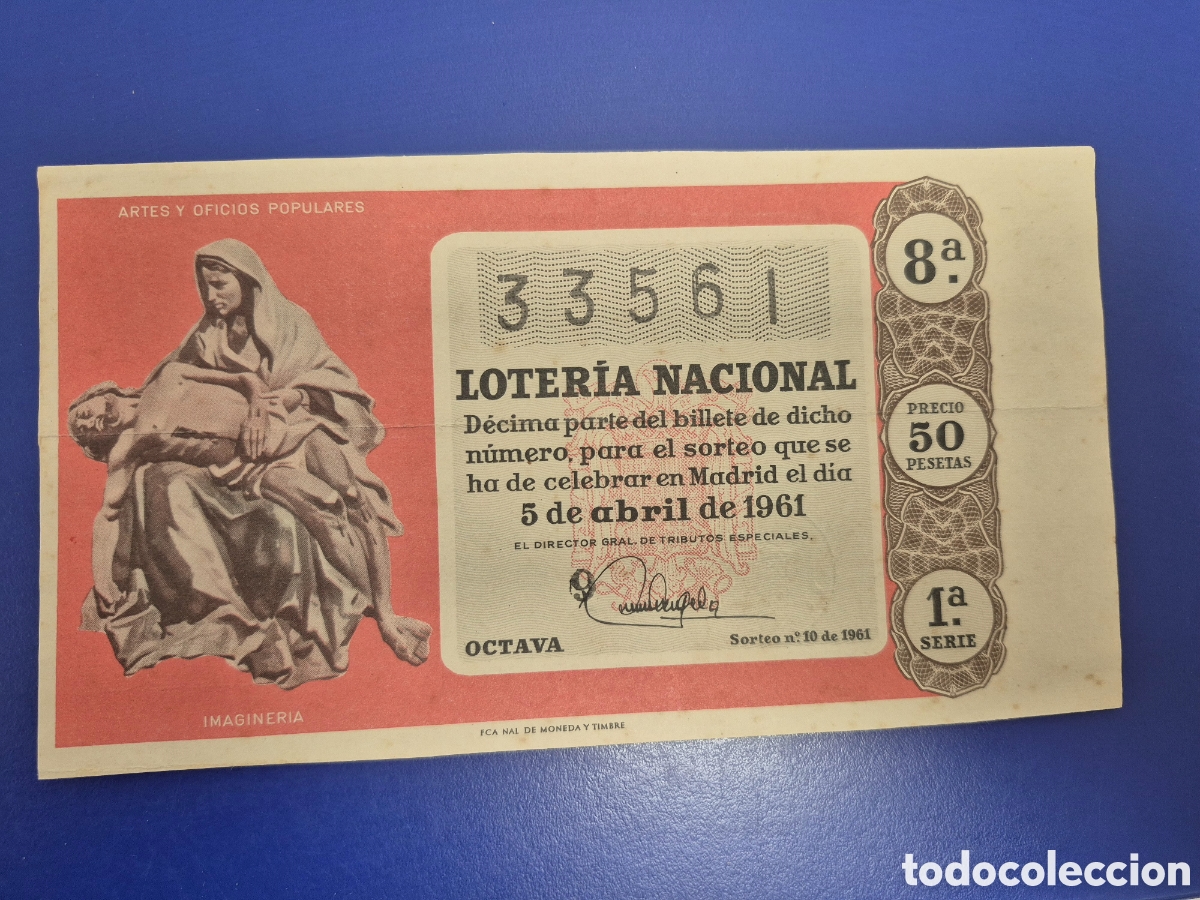 Loter&iacute;a Nacional: LOTERIA NACIONAL SORTEO 10 DE 1961 SERIE 1
