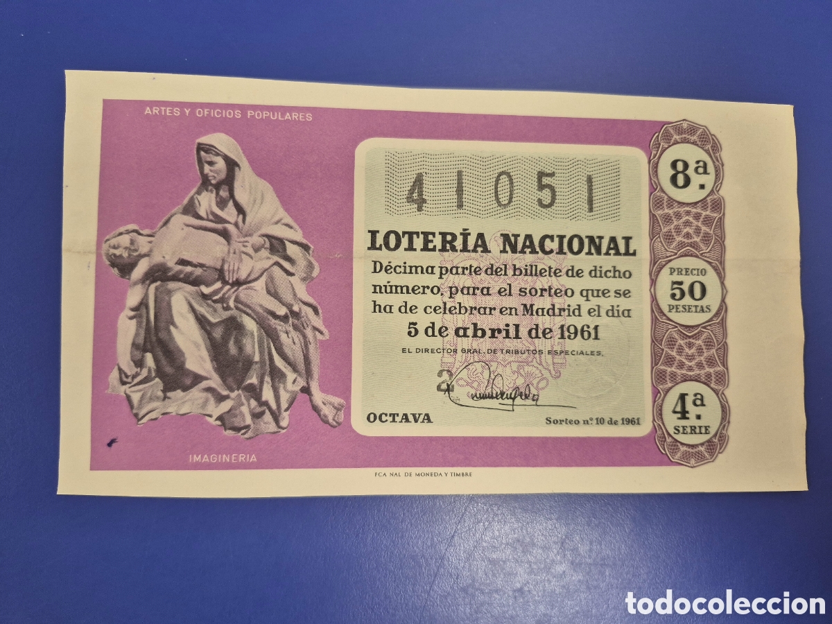 Loter&iacute;a Nacional: LOTERIA NACIONAL SORTEO 10 DE 1961 SERIE 4