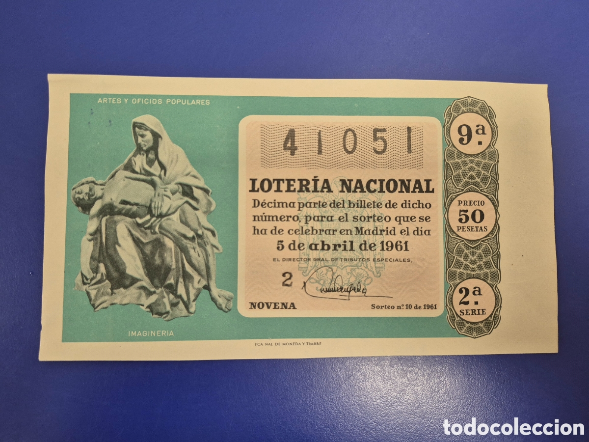 Loter&iacute;a Nacional: LOTERIA NACIONAL SORTEO 10 DE 1961 SERIE 2