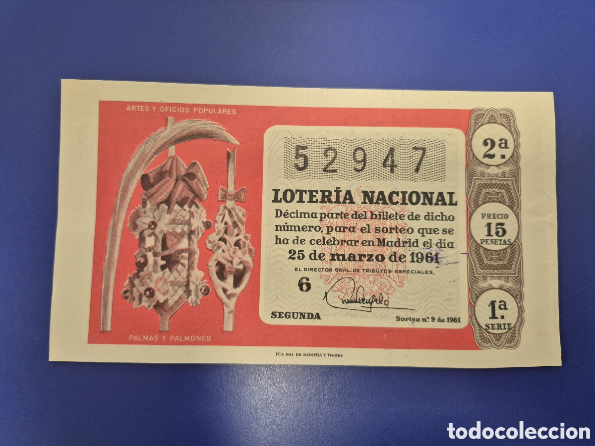 Nationale spanische Lotterie: LOTERIA NACIONAL SORTEO 9 DE SERIE 1