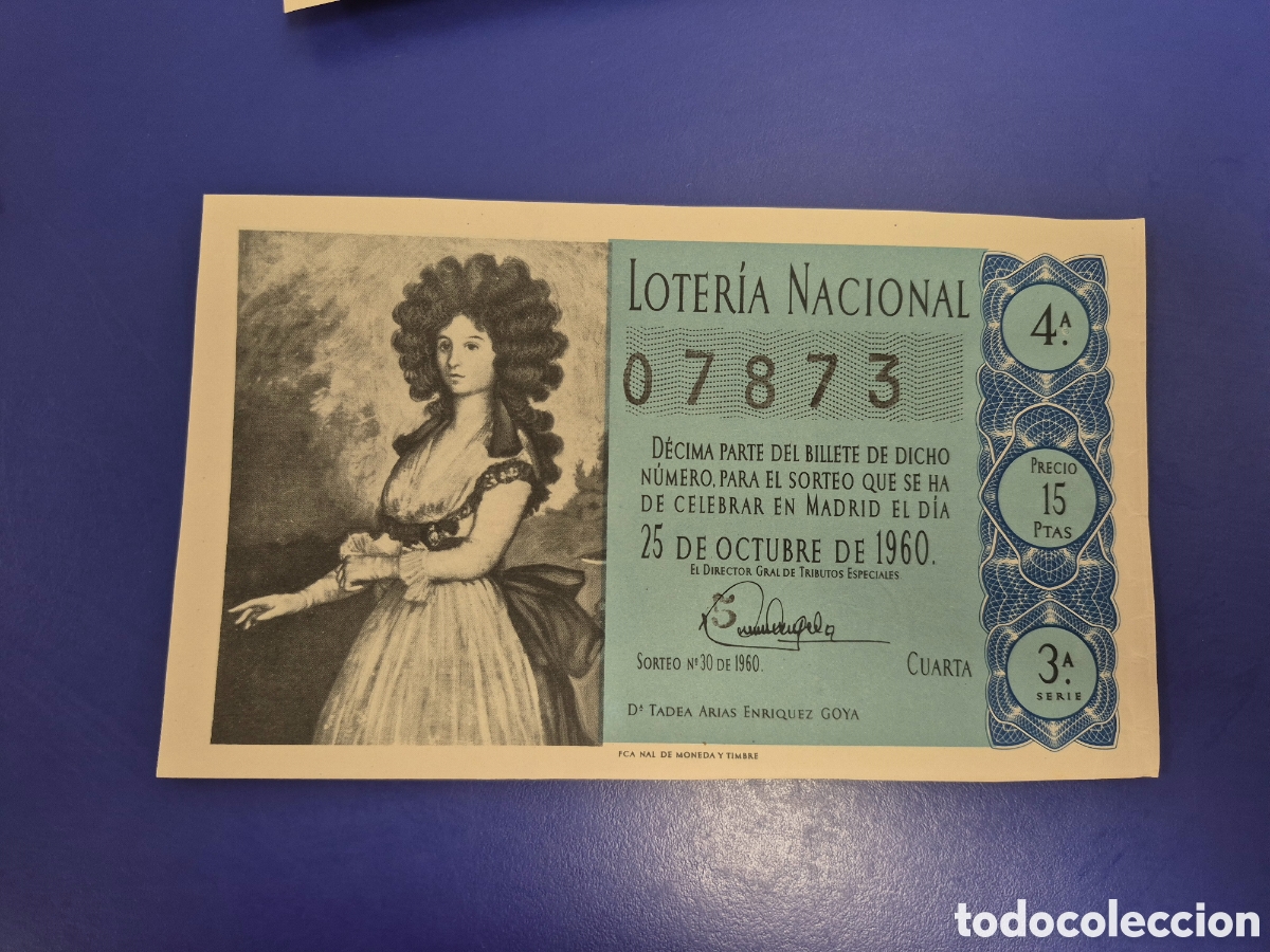 Loter&iacute;a Nacional: LOTERIA NACIONAL SORTEO 30 DE 1960 SERIE 3