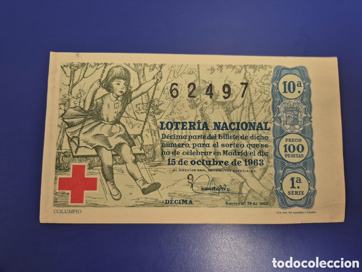 Loter&iacute;a Nacional: LOTERIA NACIONAL SORTEO 29 CRUZ ROJA DE 1960 SERIE 1