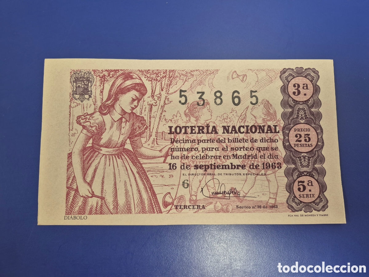 Loter&iacute;a Nacional: LOTERIA NACIONAL SORTEO 26 DE 1963 SERIE 5