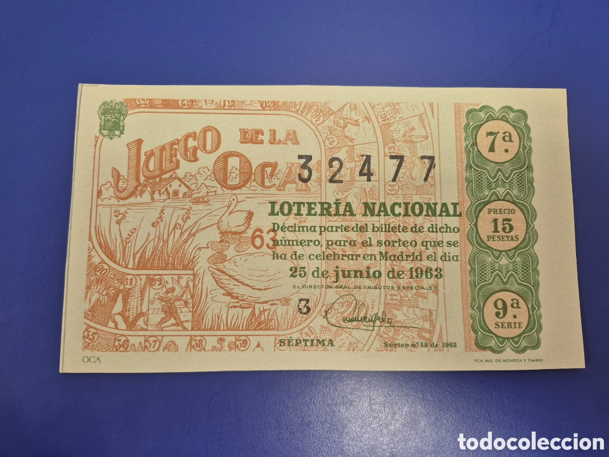 Loter&iacute;a Nacional: LOTERIA NACIONAL SORTEO 18 DE 1963 SERIE 9