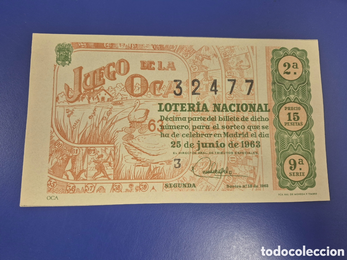 Loter&iacute;a Nacional: LOTERIA NACIONAL SORTEO 18 DE 1963 SERIE 9