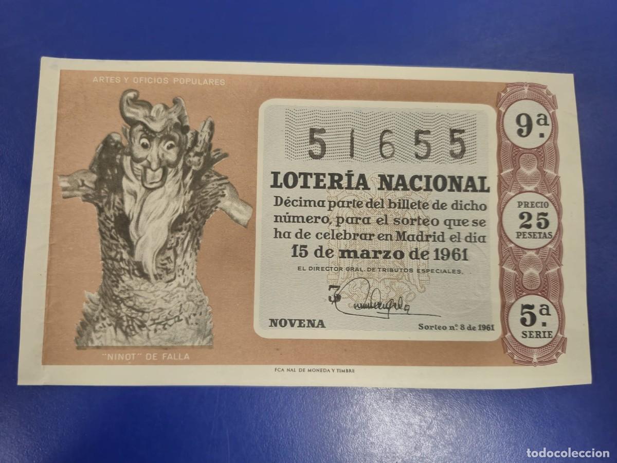 Loter&iacute;a nacional: LOTERIA NACIONAL SORTEO 8 DE 1961 SERIE 5
