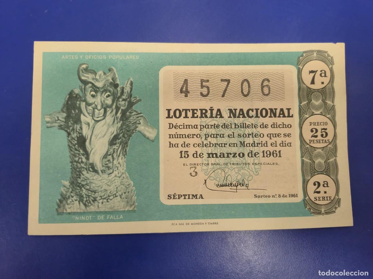 Loter&iacute;a nacional: LOTERIA NACIONAL SORTEO 8 DE 1961 SERIE 2
