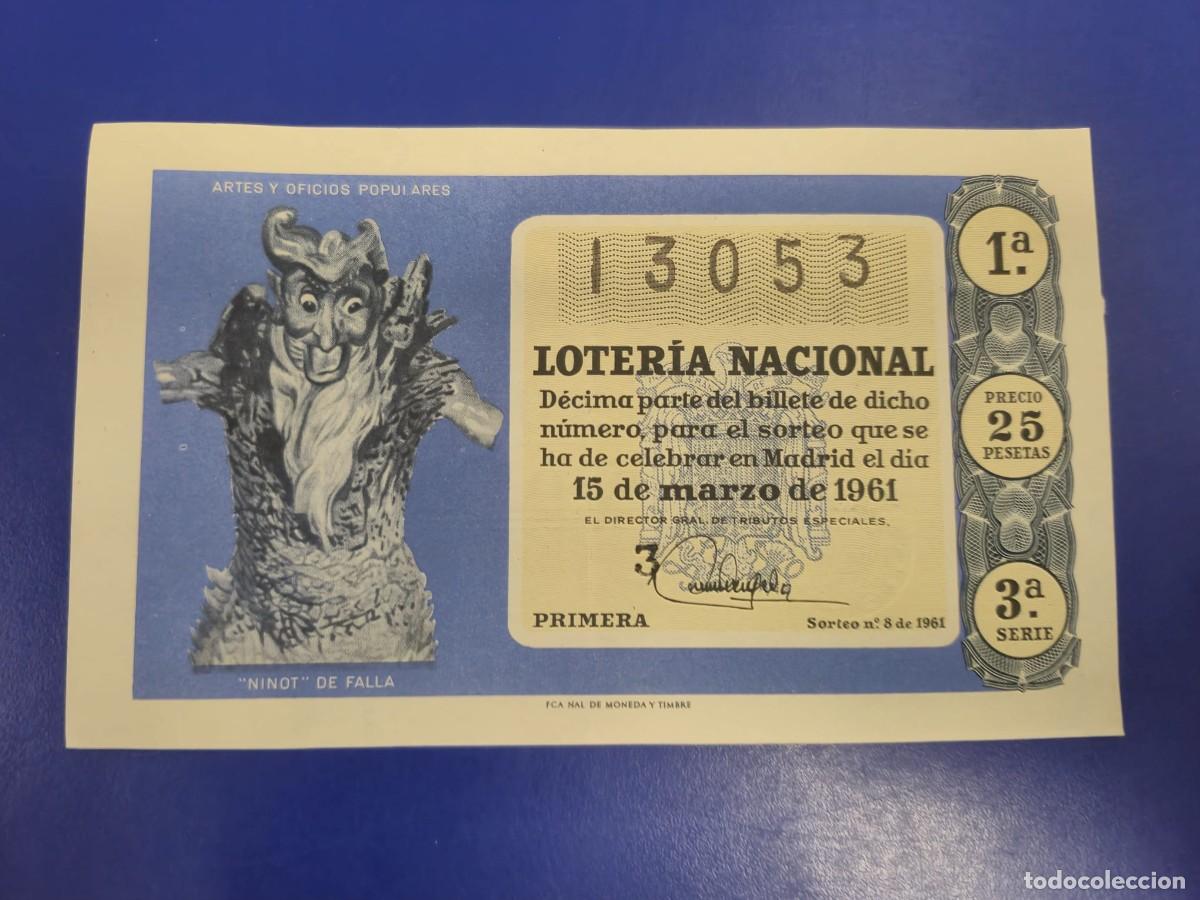Loter&iacute;a nacional: LOTERIA NACIONAL SORTEO 8 DE 1961 SERIE 3