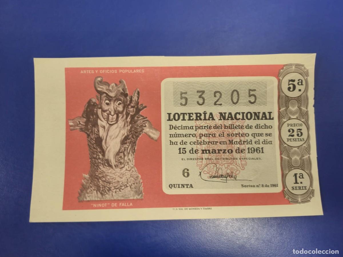 Loter&iacute;a nacional: LOTERIA NACIONAL SORTEO 8 DE 1961 SERIE 1