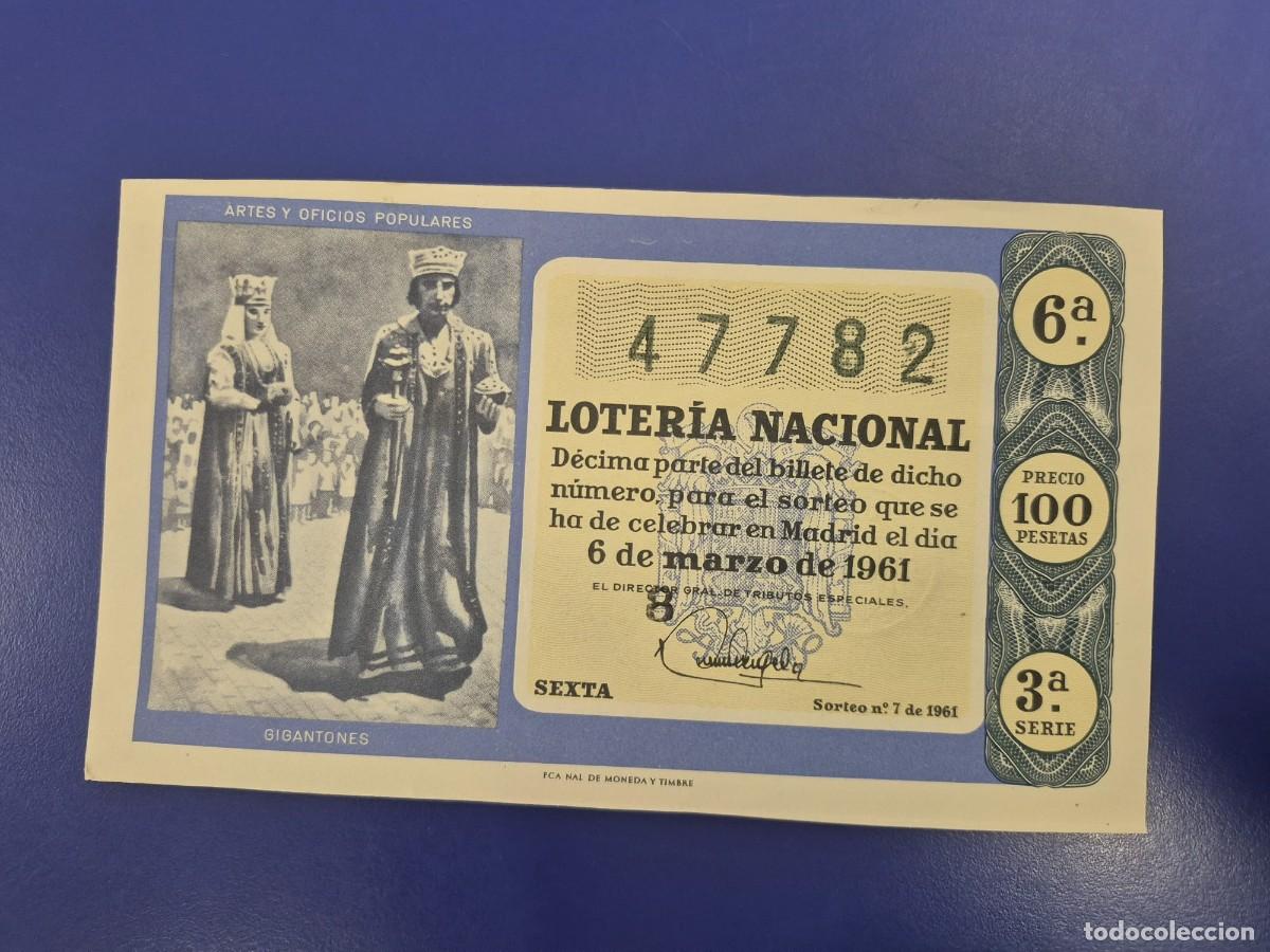 Loter&iacute;a nacional: LOTERIA NACIONAL SORTEO 10 DE 1961 SERIE 3