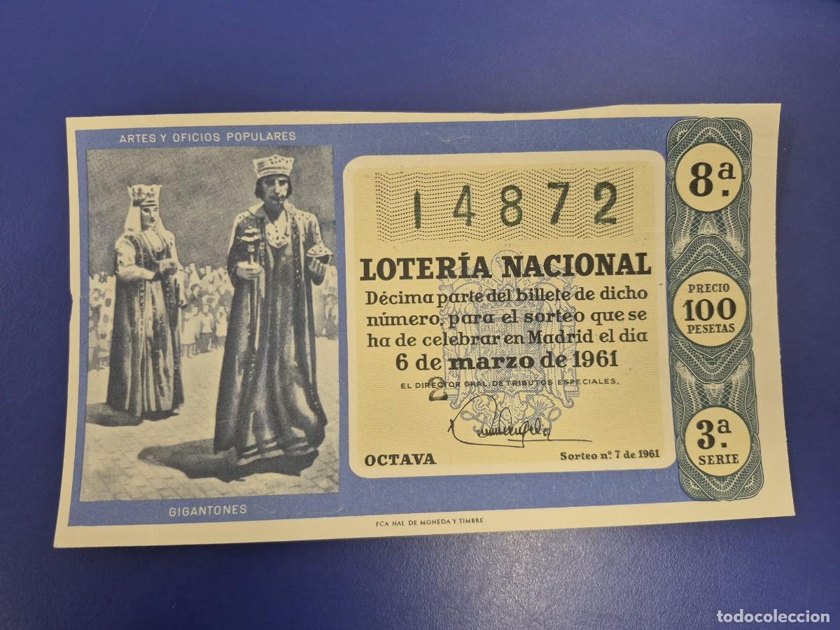 Loter&iacute;a nacional: LOTERIA NACIONAL SORTEO 10 DE 1961 SERIE 3