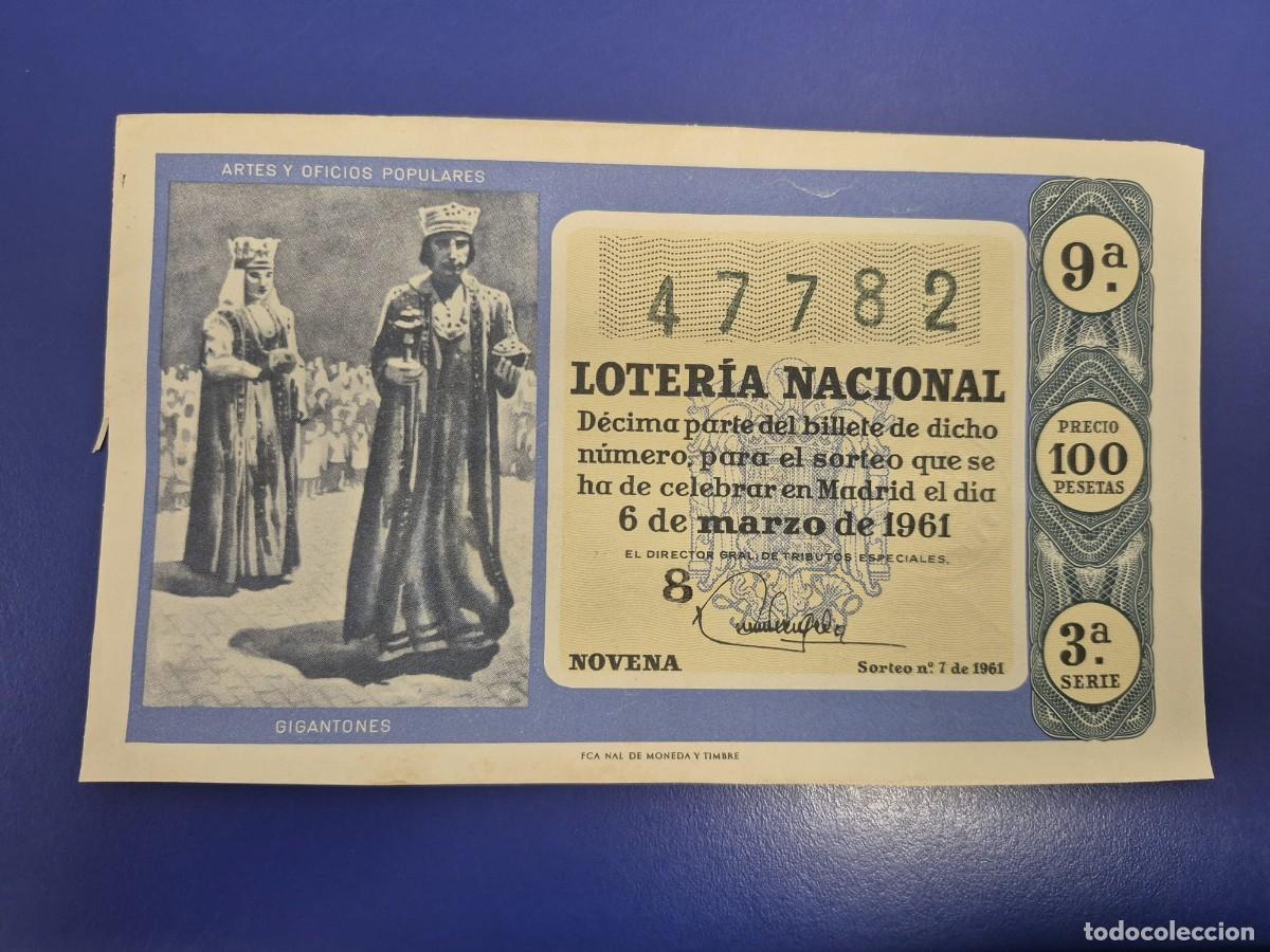 Loter&iacute;a nacional: LOTERIA NACIONAL SORTEO 7 DE 1961 SERIE 3