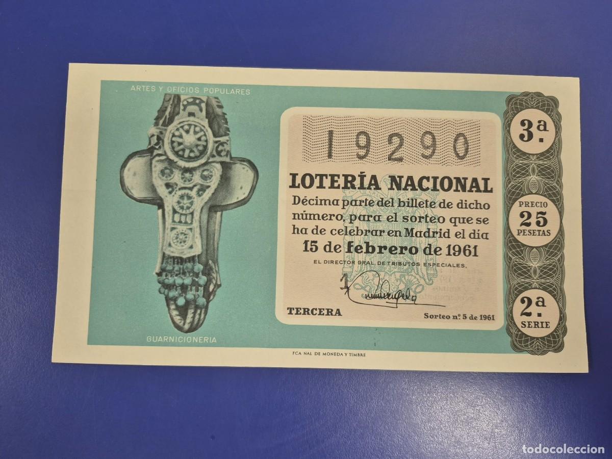 Loter&iacute;a nacional: LOTERIA NACIONAL SORTEO 5 DE 1961 SERIE 2