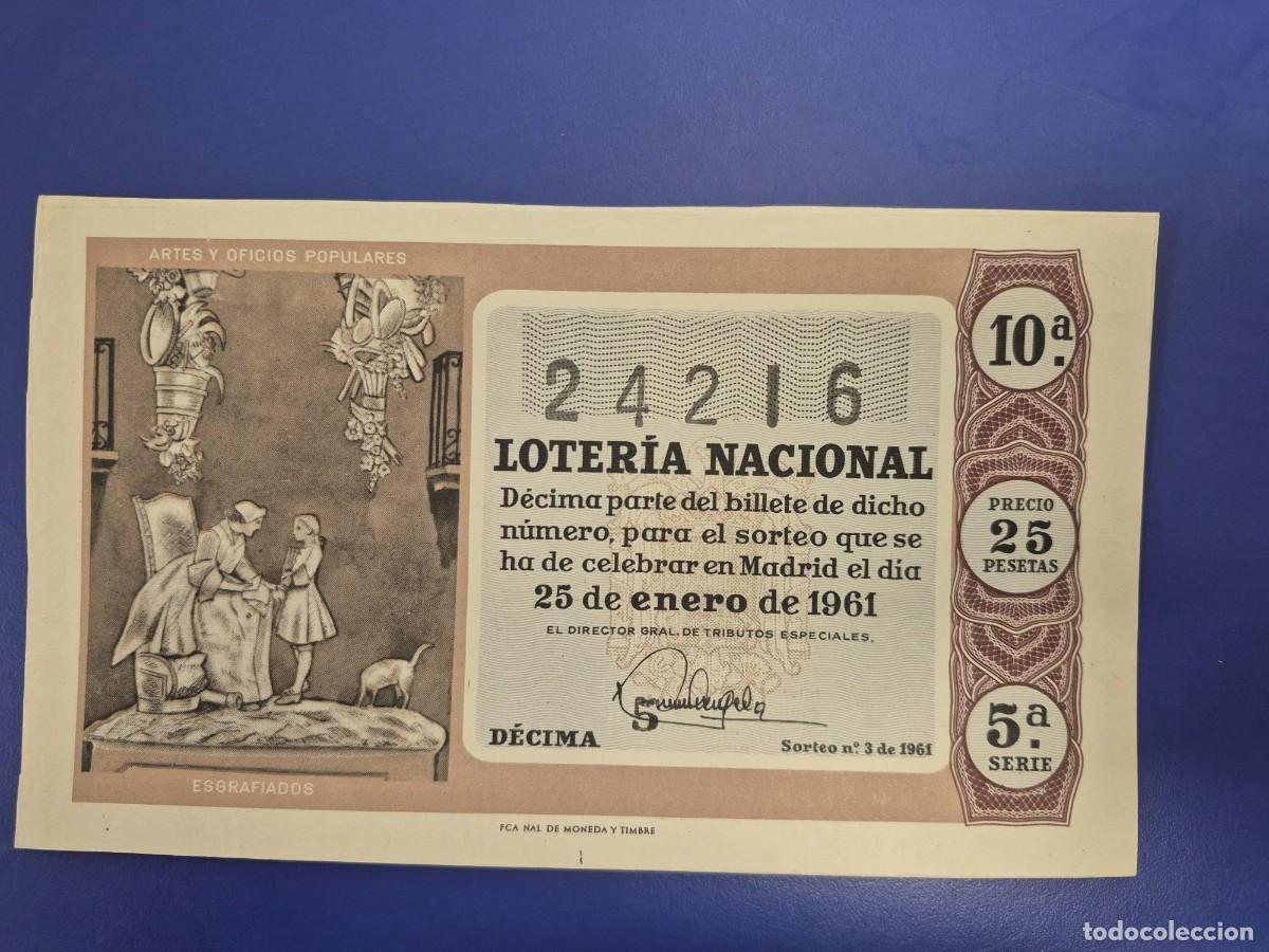 Loter&iacute;a nacional: LOTERIA NACIONAL SORTEO 3 DE 1961 SERIE 5