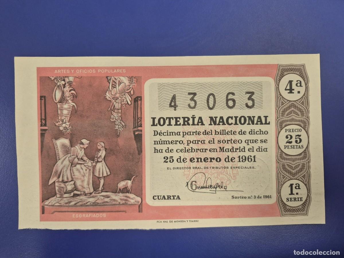 Loter&iacute;a nacional: LOTERIA NACIONAL SORTEO 3 DE 1961 SERIE 1