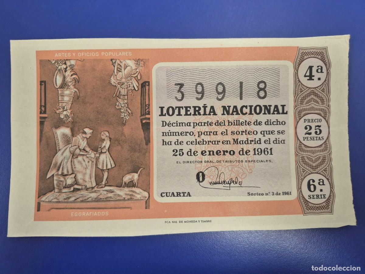 Loter&iacute;a nacional: LOTERIA NACIONAL SORTEO 3 DE 1961 SERIE 6
