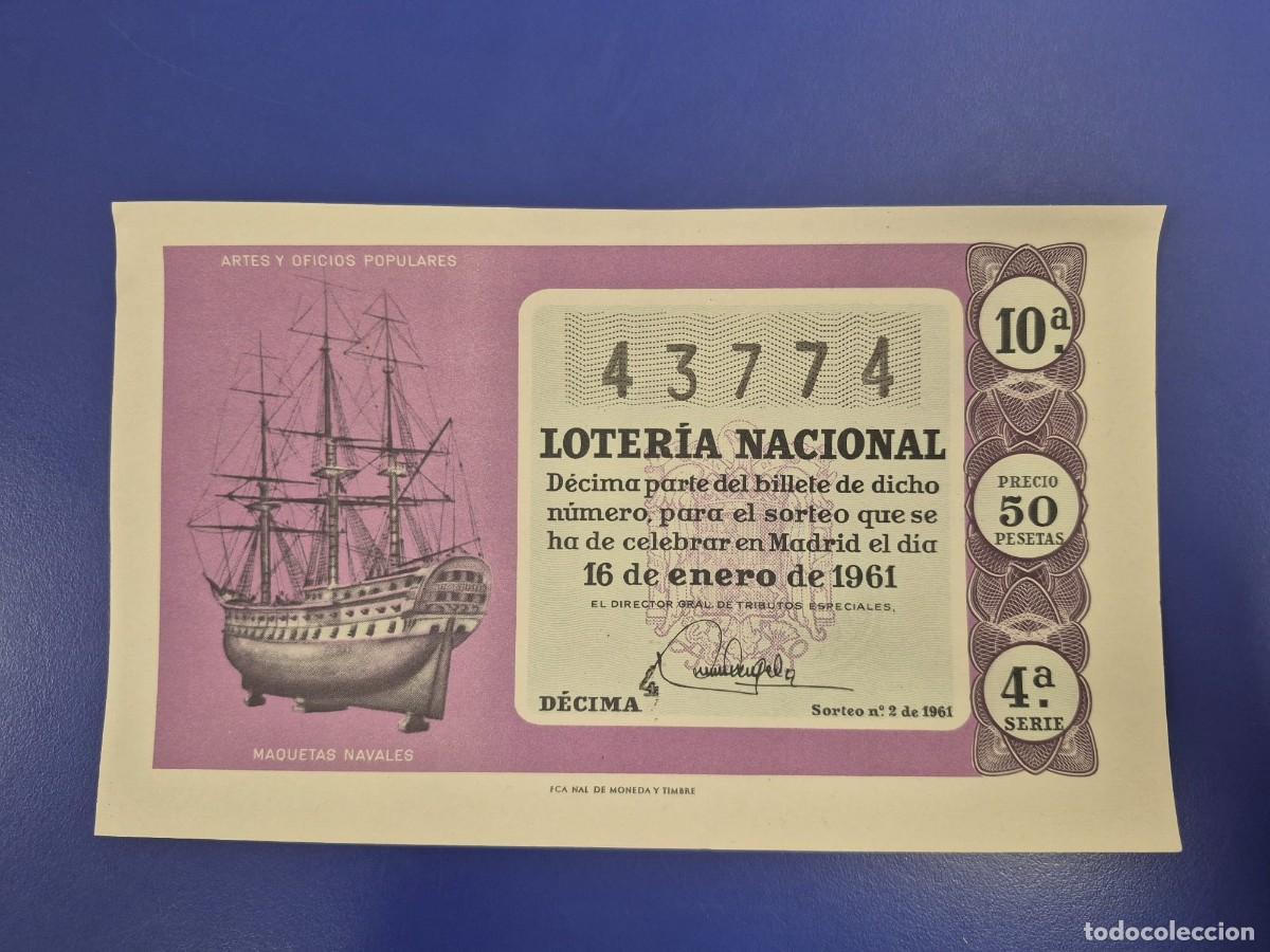 Loter&iacute;a nacional: LOTERIA NACIONAL SORTEO 2 DE 1961 SERIE 4