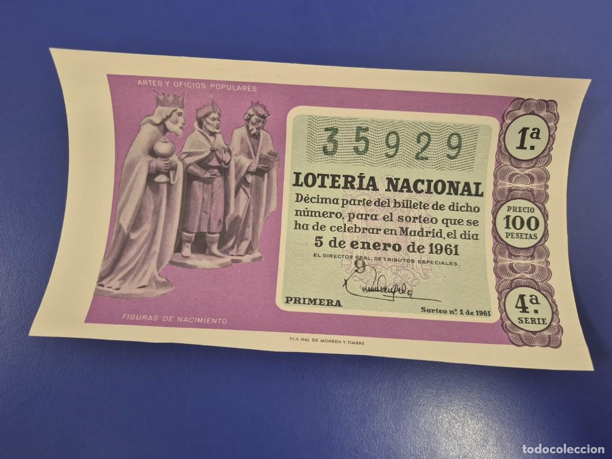 Loter&iacute;a nacional: LOTERIA NACIONAL SORTEO 1 DE 1961 NI&Ntilde;O SERIE 4