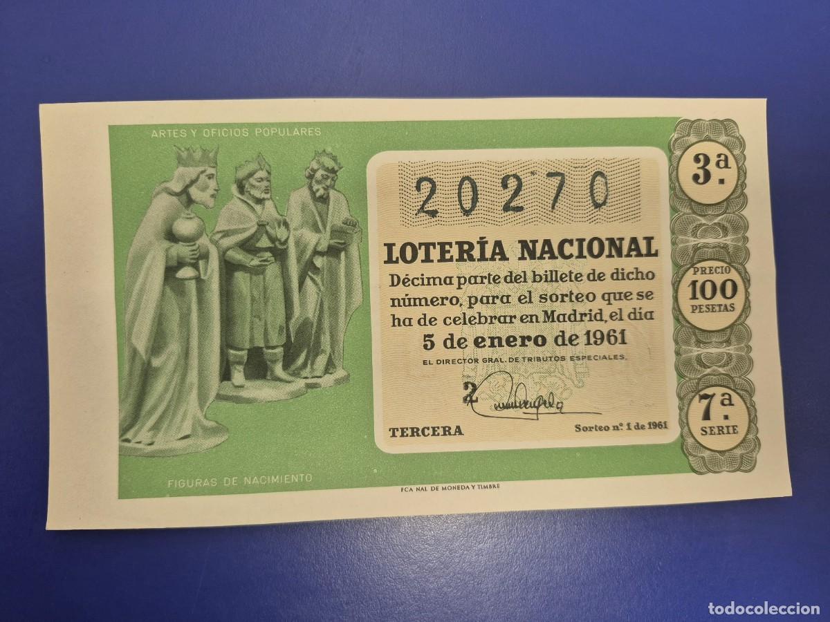 Loter&iacute;a nacional: LOTERIA NACIONAL SORTEO 1 DE 1961 NI&Ntilde;O SERIE 7