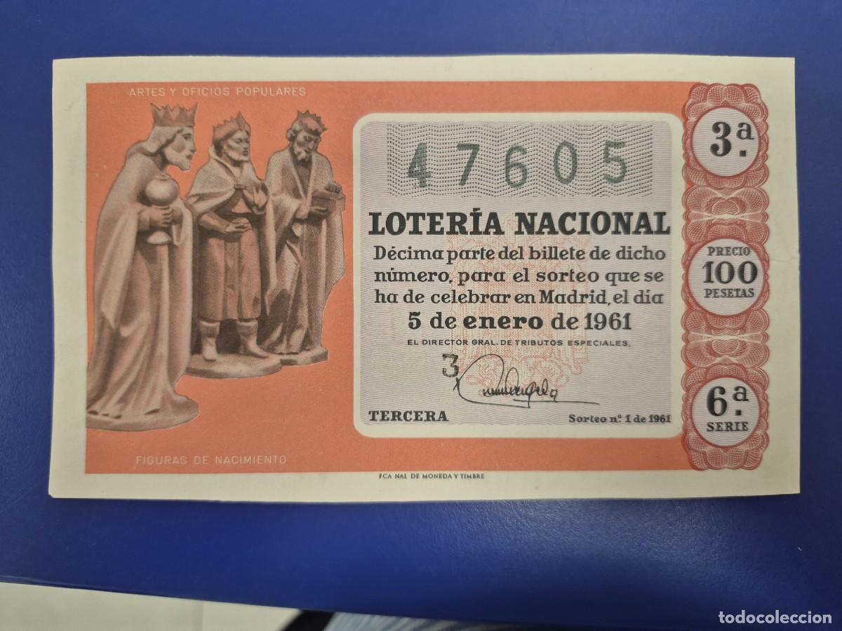 Loter&iacute;a nacional: LOTERIA NACIONAL SORTEO 1 DE 1961 NI&Ntilde;O SERIE 6