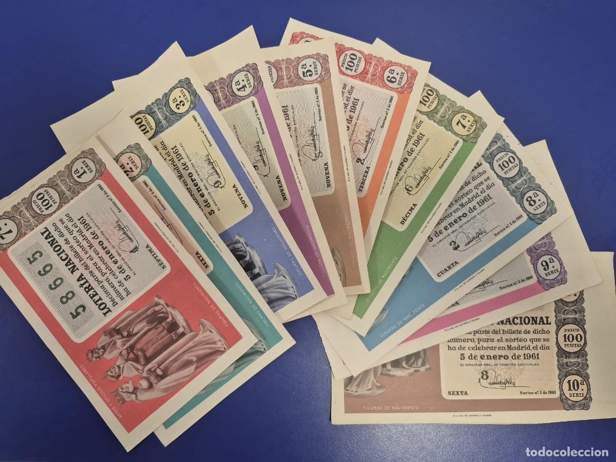 Loter&iacute;a nacional: LOTERIA NACIONAL SORTEO 1 DE 1961 NI&Ntilde;O SERIE COMPLETA