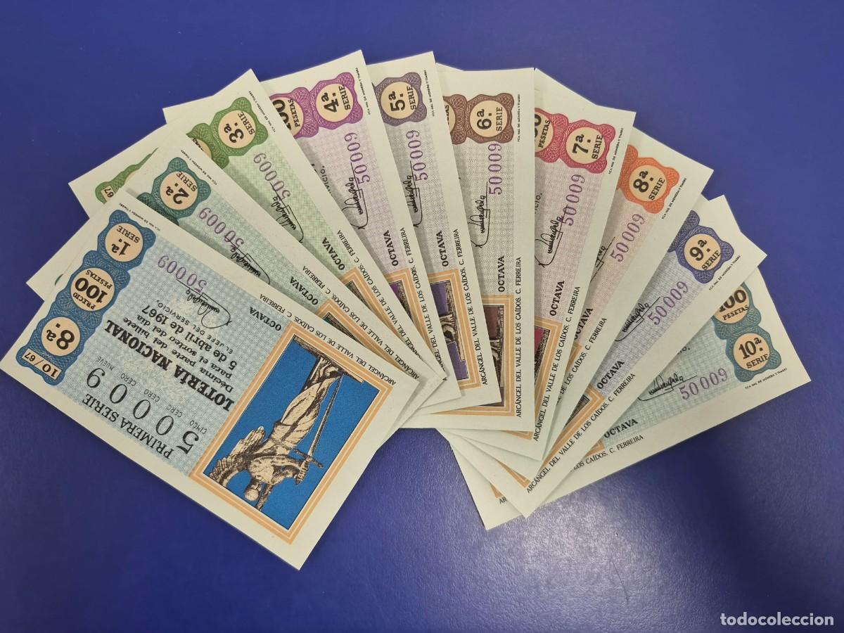 Loter&iacute;a nacional: LOTERIA NACIONAL SORTEO 10 DE 1967 SERIE COMPLETA