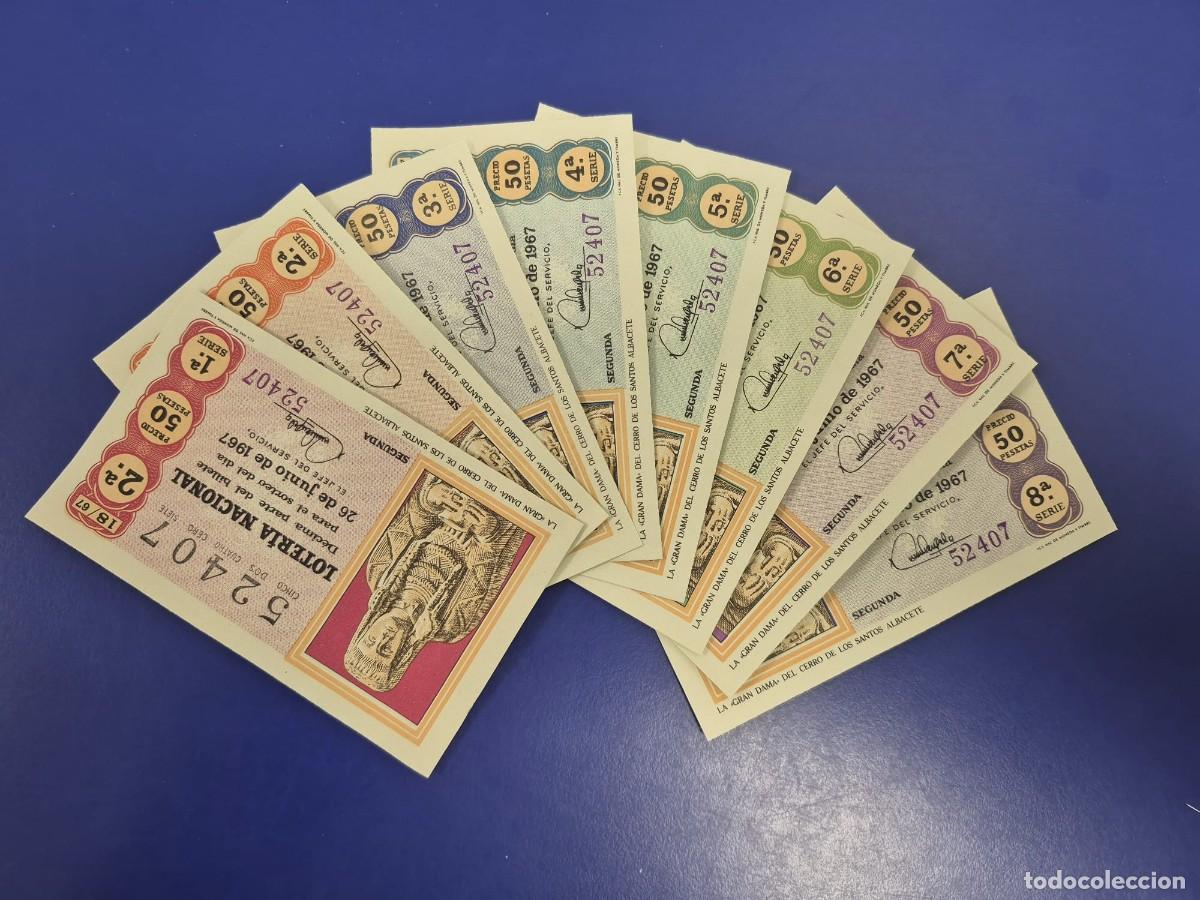Loter&iacute;a nacional: LOTERIA NACIONAL SORTEO 18 DE 1967 SERIE COMPLETA