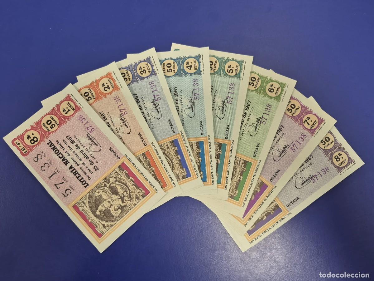 Loter&iacute;a nacional: LOTERIA NACIONAL SORTEO 12 DE 1967 SERIE COMPLETA