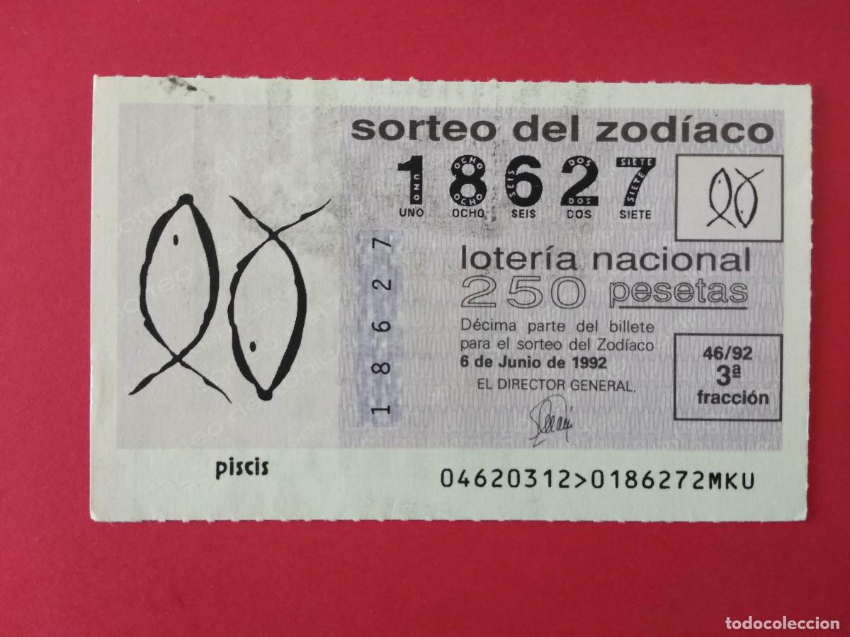Loterie Nationale: DECIMO DE LOTERIA NACIONAL A&Ntilde;O 1992 SORTEO DEL ZODIACO N&ordm; 46 PISCIS