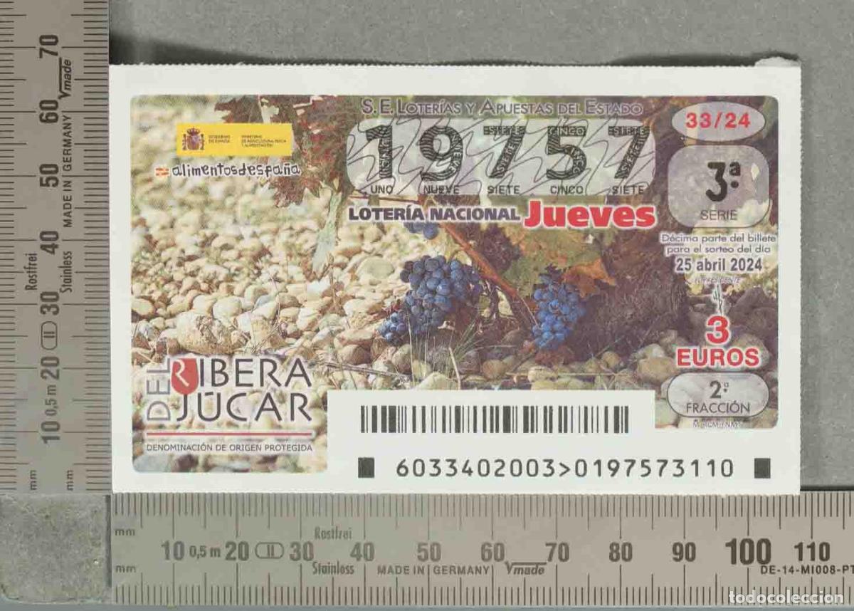 Loterie Nationale: DECIMO LOTERIA. Loter&iacute;a Nacional Jueves - Ribera del J&uacute;car - 2024