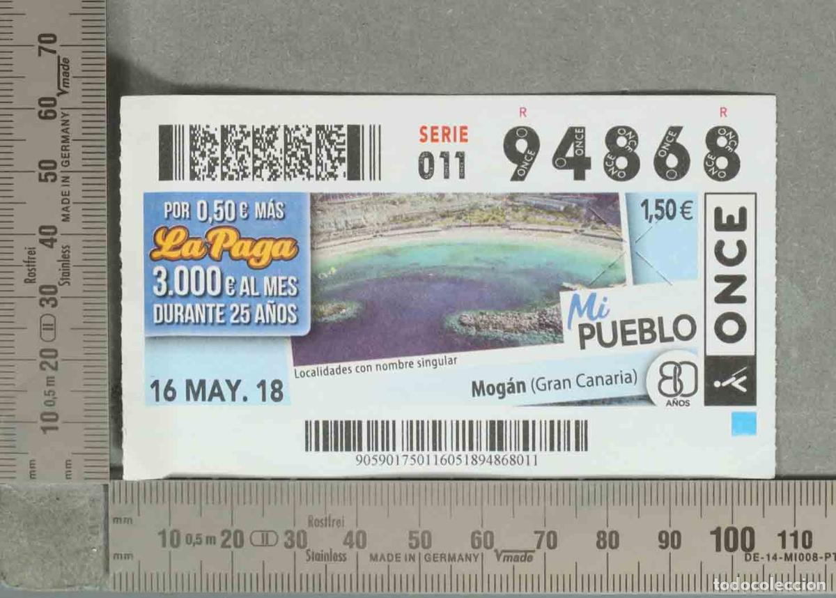 Loter&iacute;a nacional: DECIMO LOTERIA. Cupones ONCE - Playas de Espa&ntilde;a 16 MAY. 18