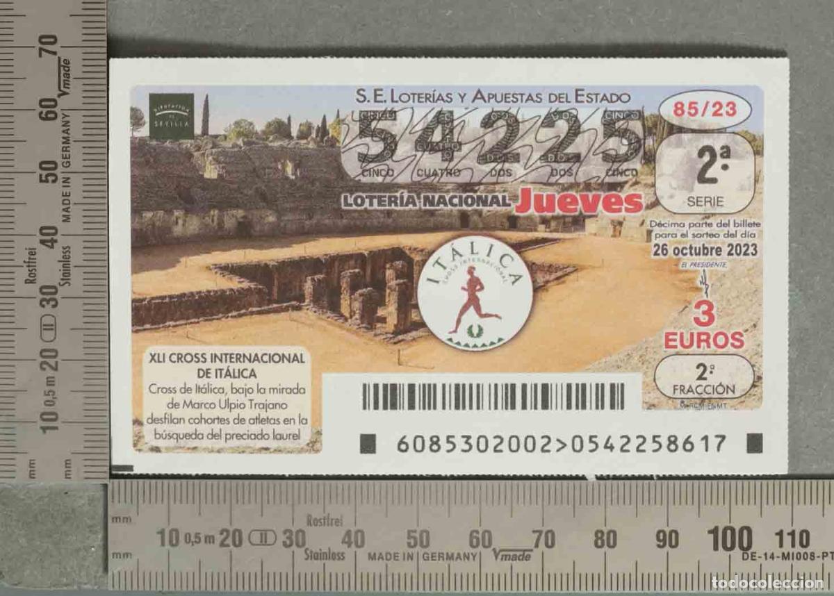 Loter&iacute;a nacional: DECIMO LOTERIA. - XLI Cross Internacional de It&aacute;lica - Santiponce 26 OCT 2023