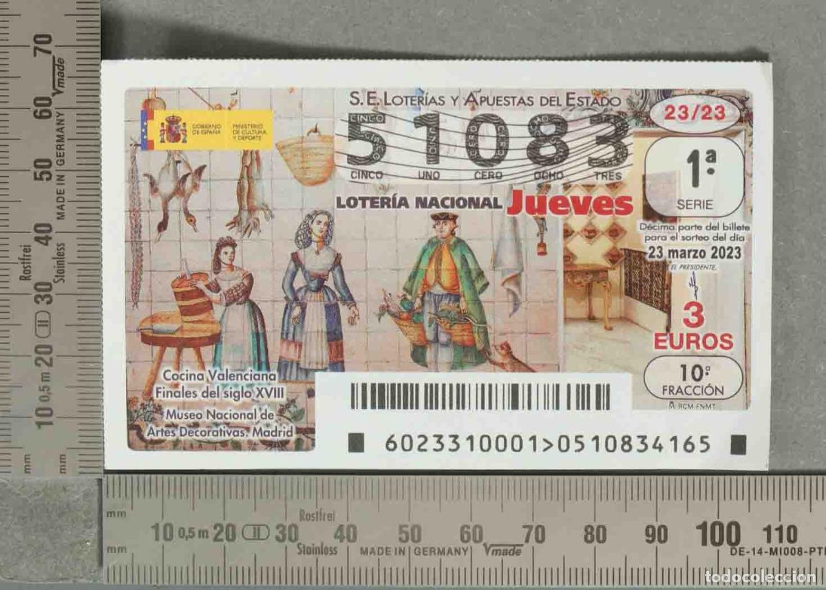 Loter&iacute;a nacional: DECIMO LOTERIA. Cocina Valenciana Finales del Siglo XVIII - Museo Nacional de Artes Decorativas Mad